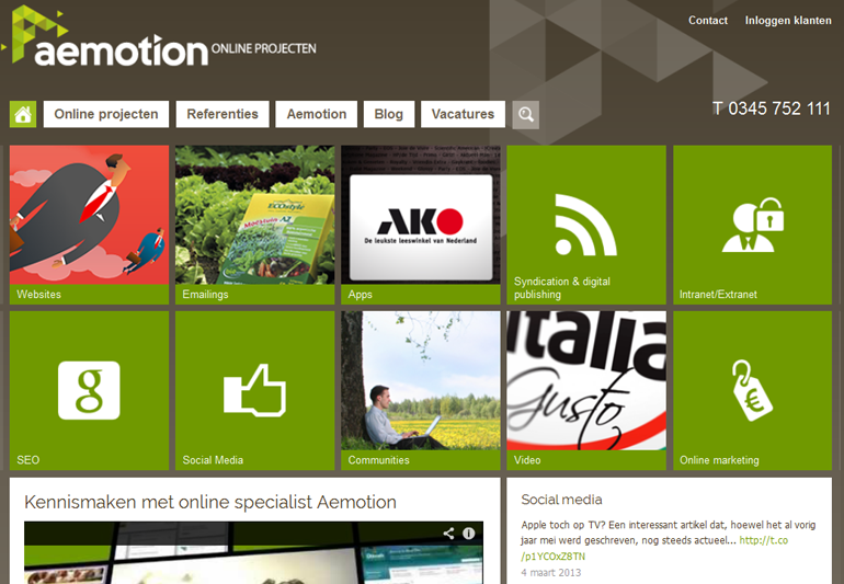 Bilancia heeft de SEO webteksten geschreven voor de nieuwe design website van AeMotion. Bilancia heeft ook referentie afbeeldingen gemaakt en geplaatst.
