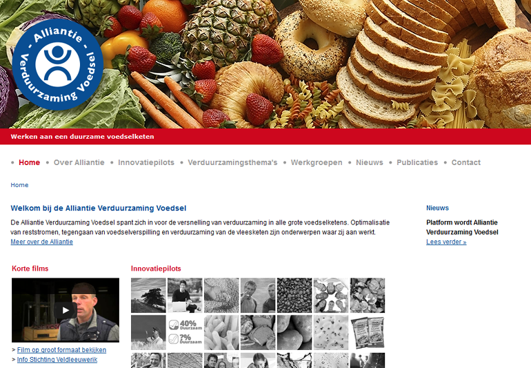 Content Management voor de website van het Platform Verduurzaming Voedsel